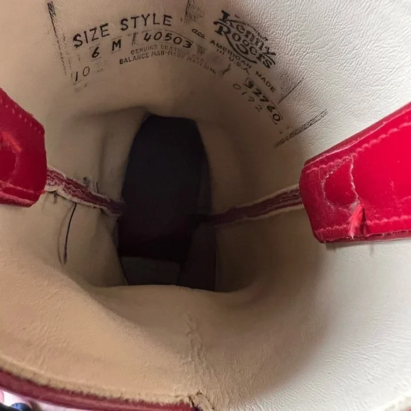 Vintage Kenny Rogers Red Leather Cowboy Western Boots size 6M! - Picture 11 of 12